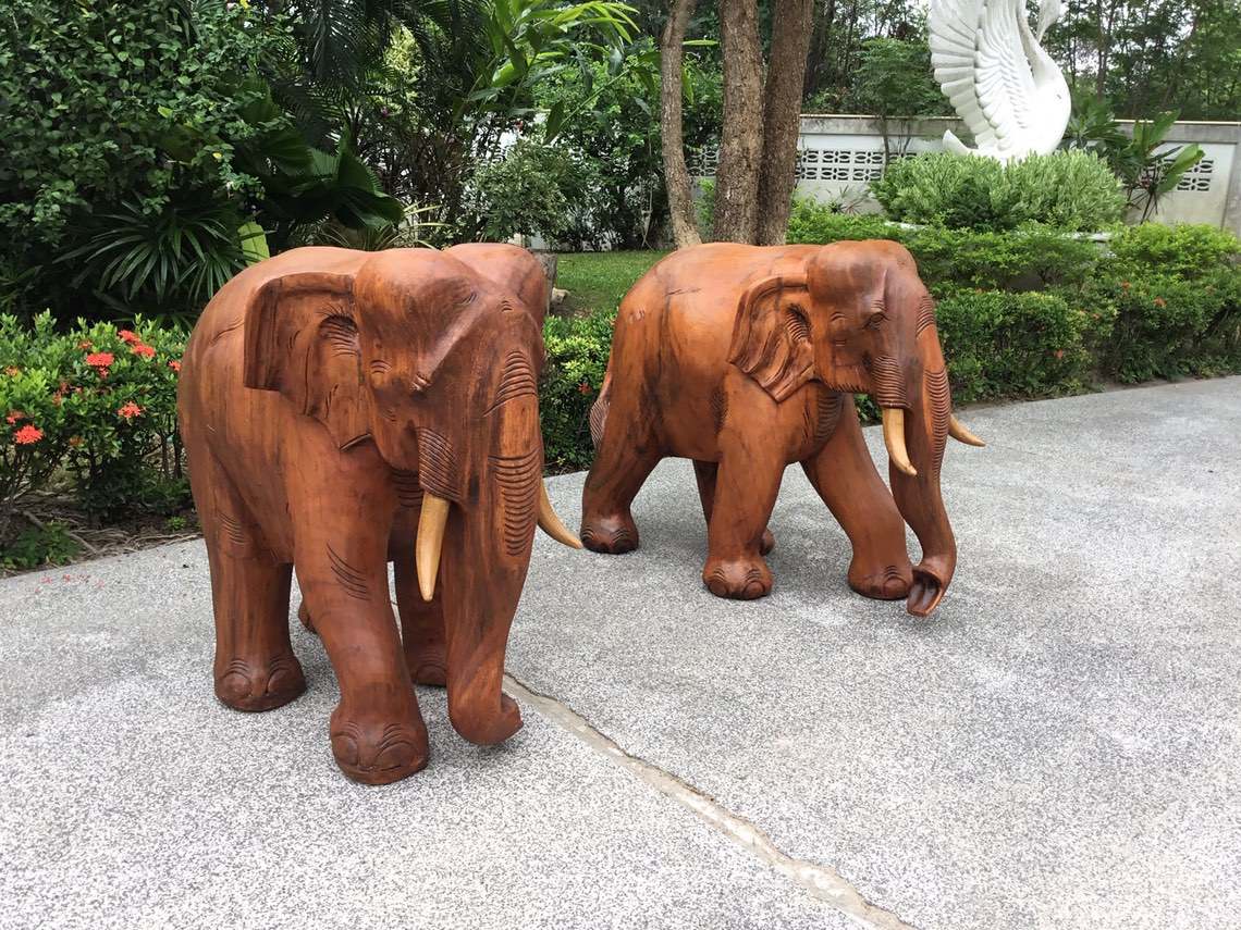 Made to Order Furniture. - Hand Carved Teak Elephant 001-01