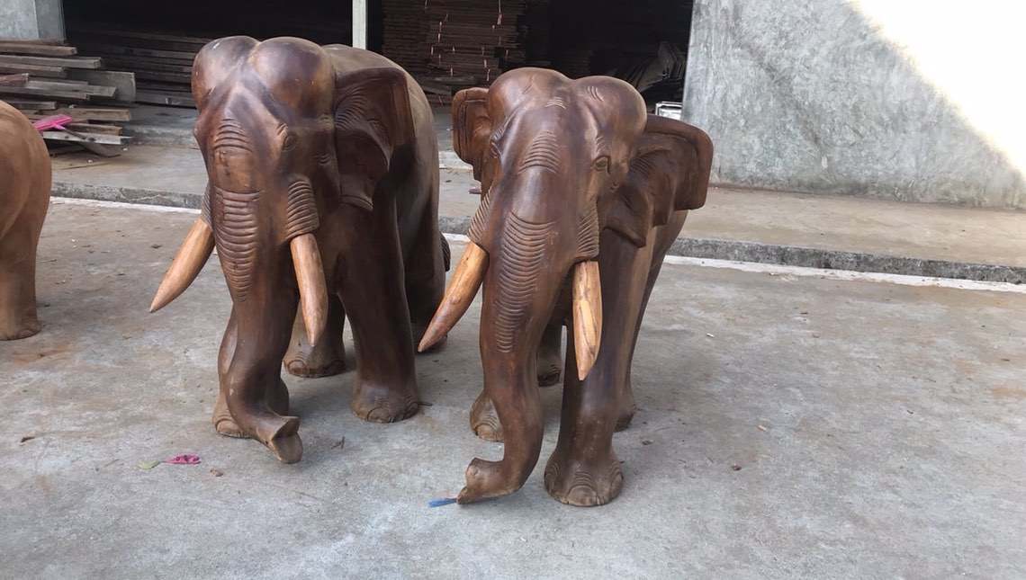 Made to Order Furniture. - Hand Carved Teak Elephant 006-01