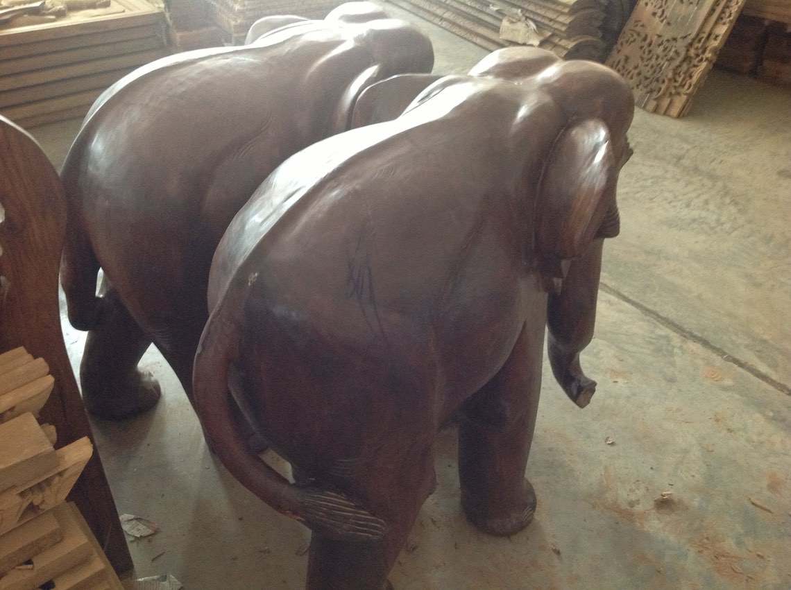 Made to Order Furniture. - Hand Carved Teak Elephant 007-01