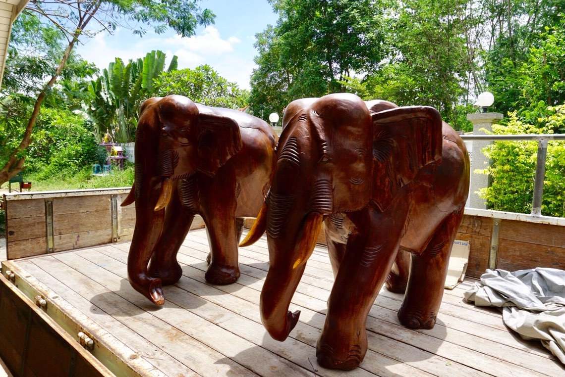 Made to Order Furniture. - Hand Carved Teak Elephant 009-01