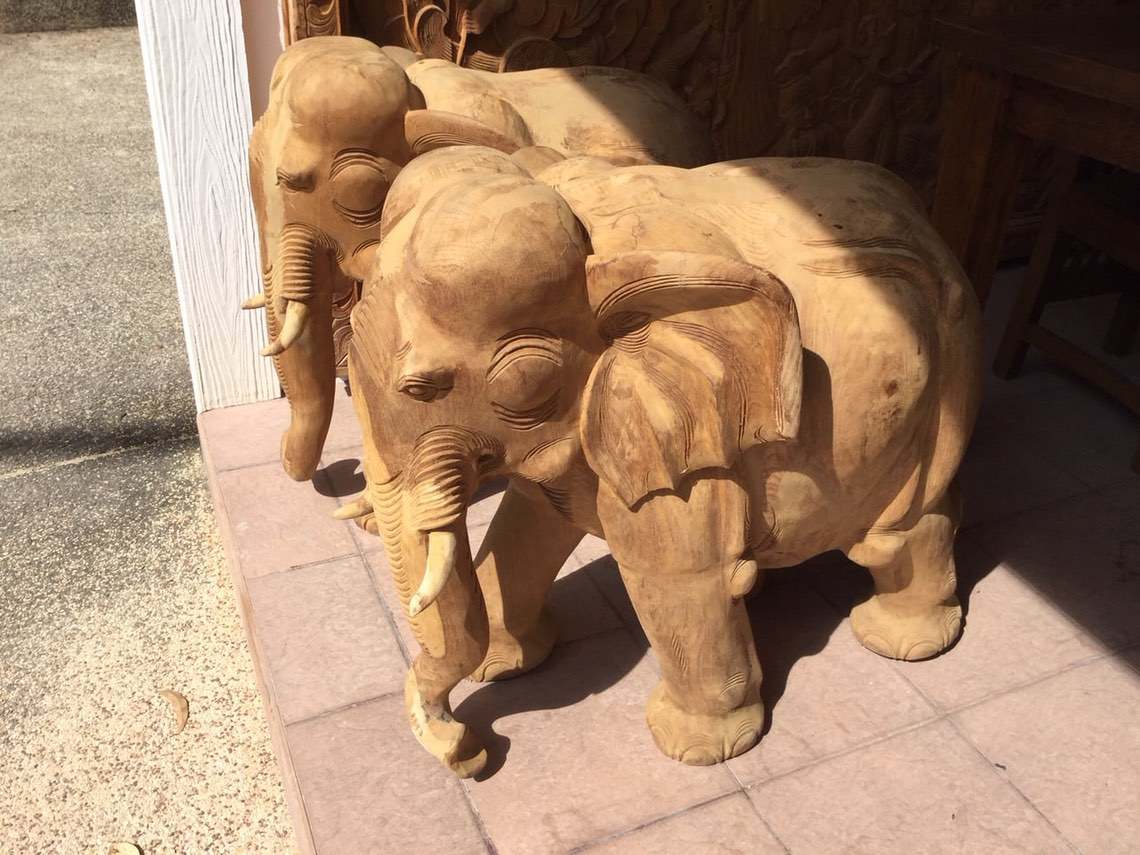 Made to Order Furniture. - Hand Carved Teak Elephant 010-01